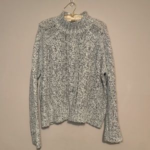 JENNIFER LOPEZ Knit Sparkly Black White Sweater XL